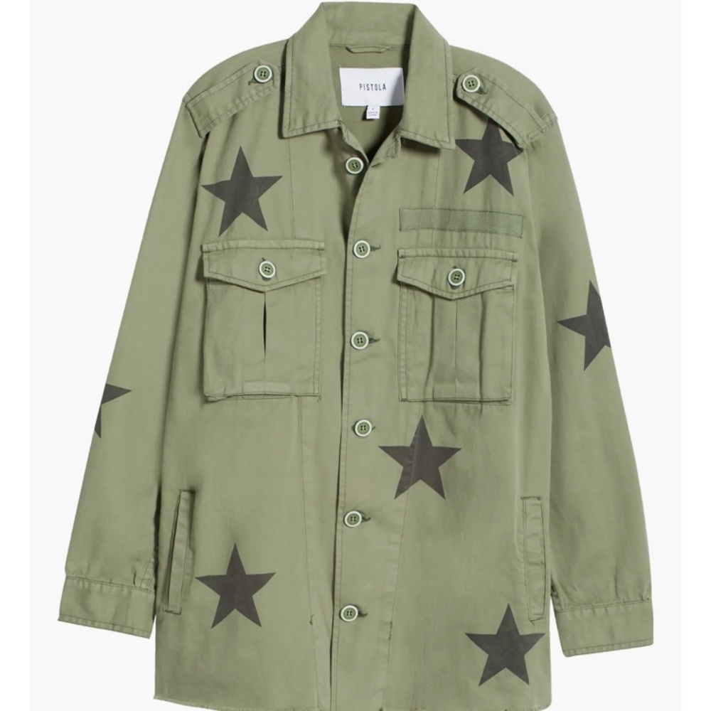 Pistola Cammy Star Print Twill Utility / Military Jacket Large